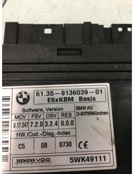 Calculateur BMW SERIE 5 E60 PHASE 1 