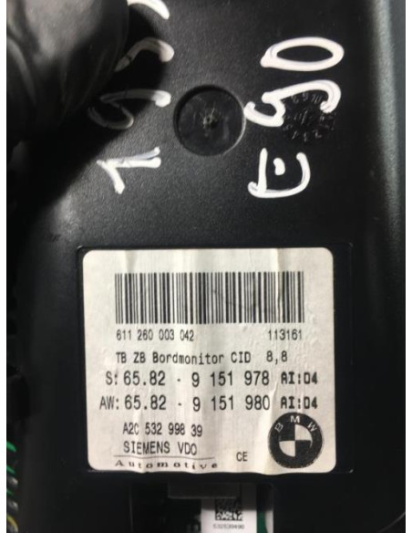 Ecran GPS BMW SERIE 5 E60 PHASE 2 Diesel