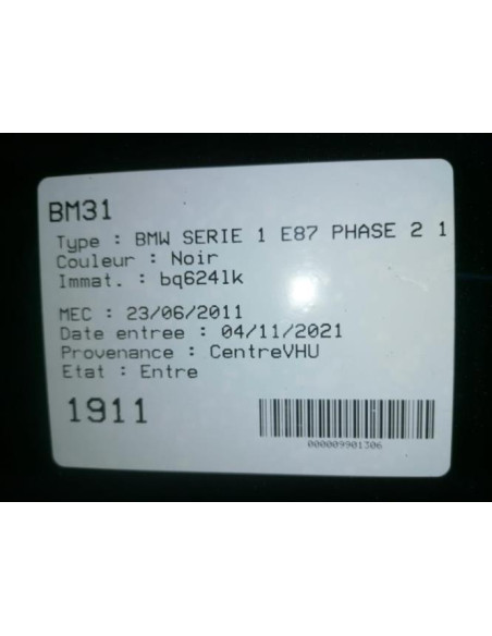 Bras essuie glace arriere BMW SERIE 1 E87 PHASE 2 Diesel