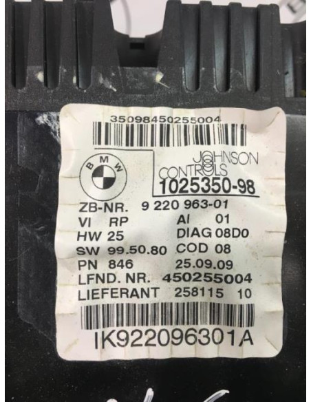 Compteur BMW X1 E84 PHASE 1 Diesel