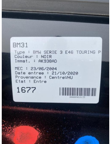 Conduite d'air BMW SERIE 3 E46 TOURING PHASE 2 BREAK Diesel