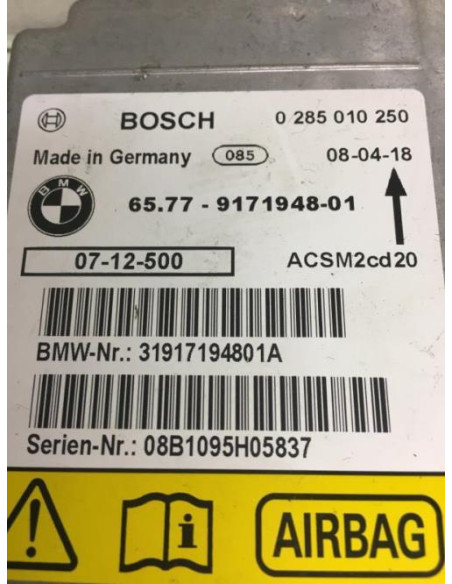 Boitier air bag BMW X5 E70 PHASE 1 Diesel