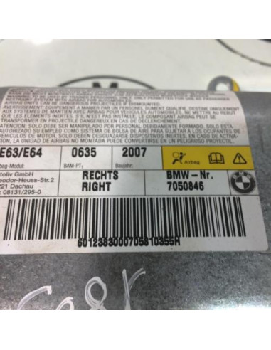 Air bag lateral droit BMW SERIE 6 E63 COUPE PHASE 1 Essence