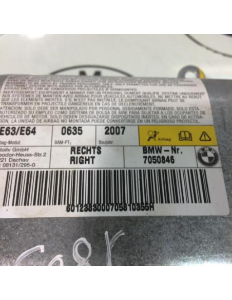 Air bag lateral droit BMW SERIE 6 E63 COUPE PHASE 1 Essence