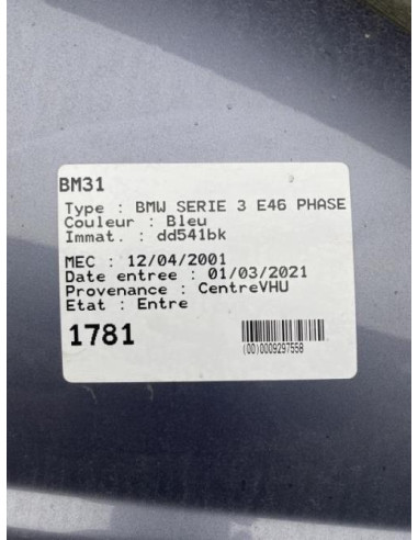 Leve vitre electrique arriere gauche BMW SERIE 3 E46 PHASE 1 Essence