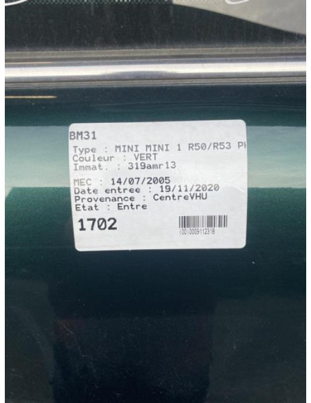 Aerateur tableau de bord MINI MINI 1 R50/R53 PHASE 1 Diesel