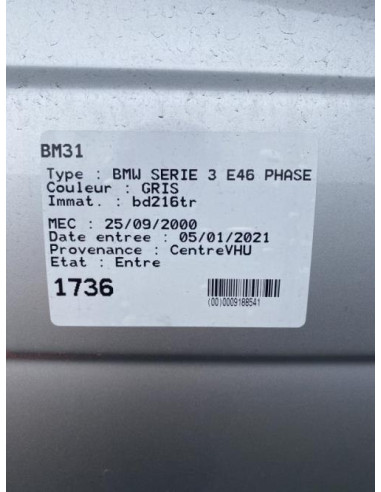 Optique avant secondaire droit (feux)(clignotant) BMW SERIE 3 E46 PHASE 1 Diesel