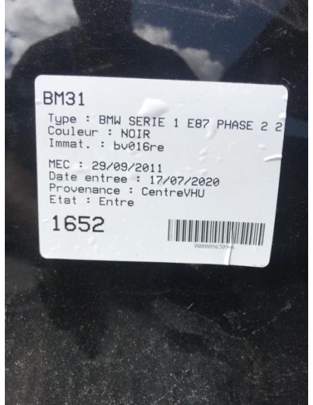 Vitre arriere droit BMW SERIE 1 E87 PHASE 2 Diesel