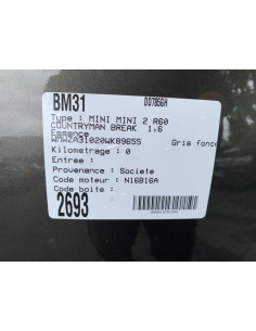 Ceinture arriere gauche MINI MINI 2 R60 COUNTRYMAN BREAK Essence 2