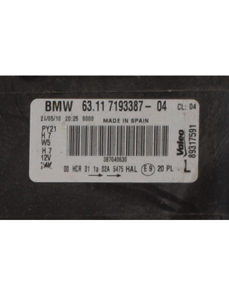 Optique avant principal gauche (feux)(phare) BMW SERIE 1 E87 PHASE 2 Essence