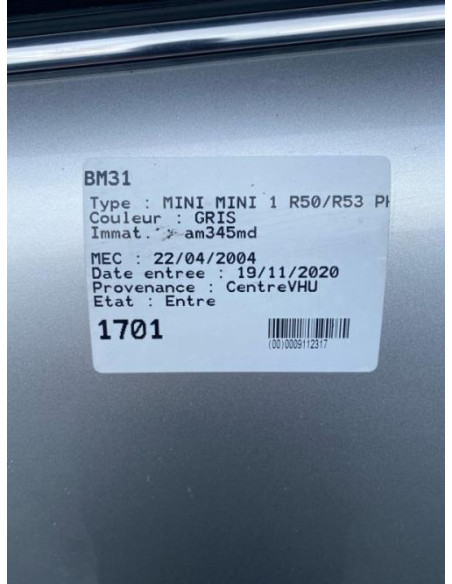 Tuyau de climatisation MINI MINI 1 R50/R53 PHASE 1 Diesel