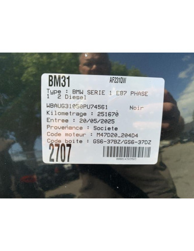 Aile avant droit BMW SERIE 1 E87 PHASE 1 Diesel