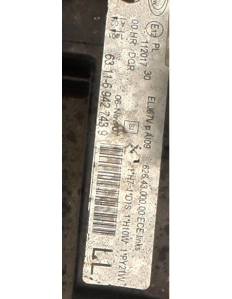 Optique avant principal gauche (feux)(phare) BMW SERIE 3 E90 PHASE 1 