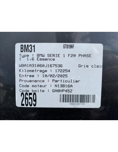 Attache ceinture arriere gauche BMW SERIE 1 F20 PHASE 1 Essence