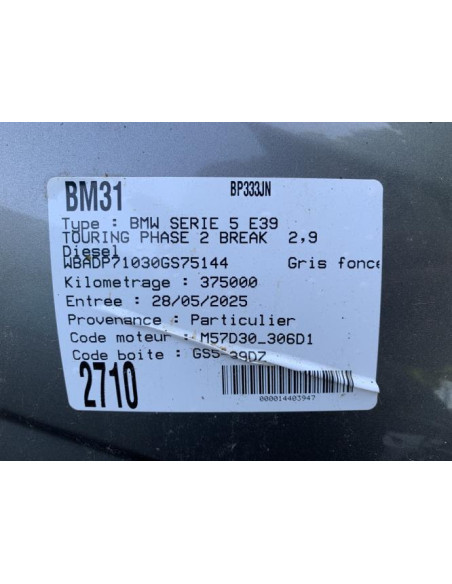 Radiateur eau BMW SERIE 5 E39 TOURING PHASE 2 BREAK Diesel