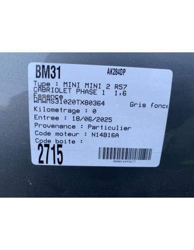 Repetiteur clignotant avant droit  (Feux) MINI MINI 2 R57 CABRIOLET PHASE 1 Essence