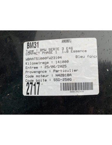 Pare boue avant droit BMW SERIE 3 E46 COMPACT PHASE 1 Essence