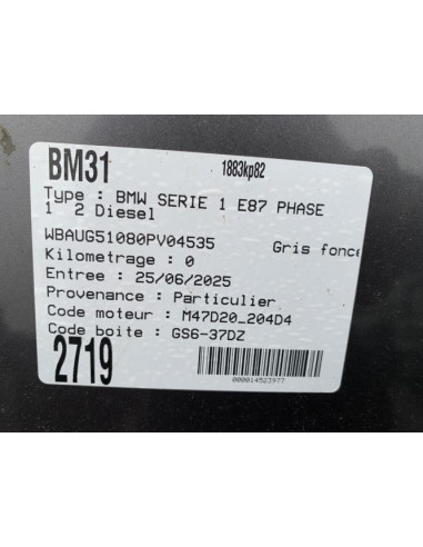 Optique avant principal droit (feux)(phare) BMW SERIE 1 E87 PHASE 1 Diesel