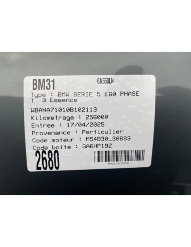 Joint de coffre BMW SERIE 5 E60 PHASE 1 Essence