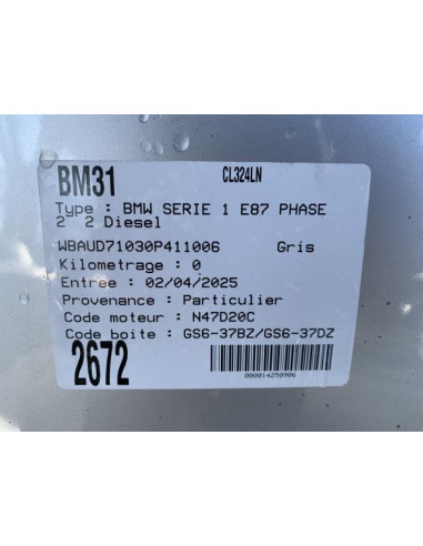 Volant moteur bi-masse BMW SERIE 1 E87 PHASE 2 Diesel