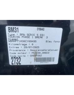 Ceinture arriere gauche BMW SERIE 5 E61 TOURING PHASE 1 BREAK Diesel 2