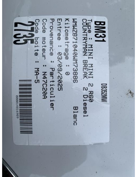 Siege avant gauche MINI MINI 2 R60 COUNTRYMAN BREAK Diesel