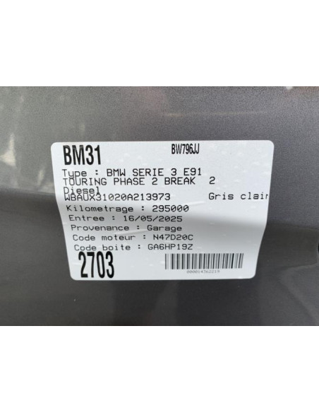 Air bag passager BMW SERIE 3 E91 TOURING PHASE 2 BREAK Diesel