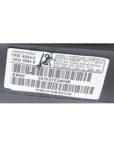 Air bag lateral droit BMW SERIE 3 E46 COUPE PHASE 2 Diesel