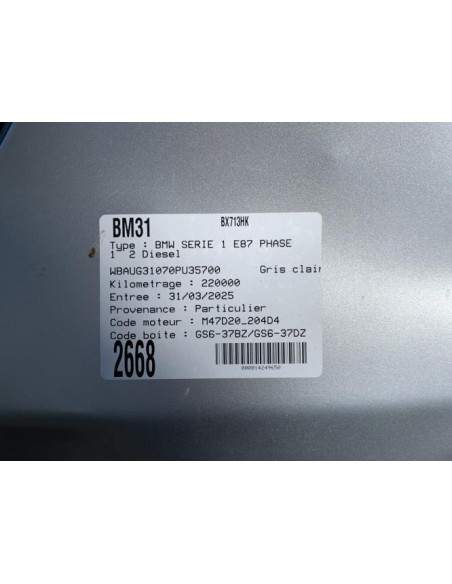 Charniere de capot BMW SERIE 1 E87 PHASE 1 Diesel