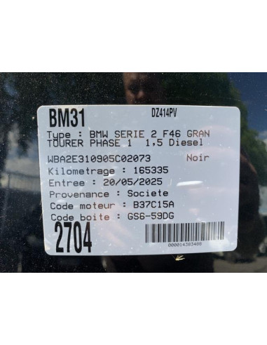 Fusee arriere gauche BMW SERIE 2 F46 GRAN TOURER PHASE 1 Diesel