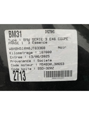 Boitier papillon BMW SERIE 3 E46 COUPE PHASE 1 Essence