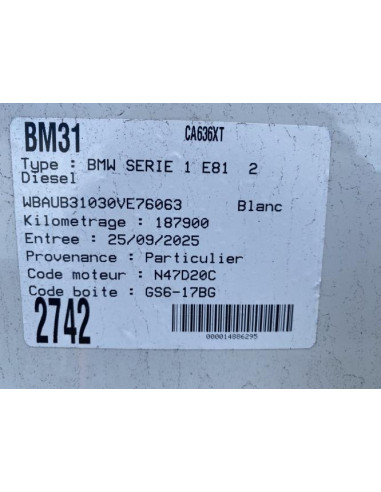 Verin de coffre droit BMW SERIE 1 E81 Diesel