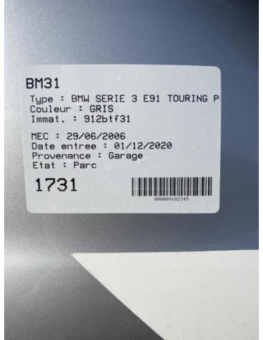 Anti brouillard gauche (feux) BMW SERIE 3 E91 TOURING PHASE 1 BREAK Diesel