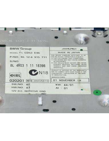Autoradio d'origine BMW SERIE 3 E46 COMPACT PHASE 1 Essence