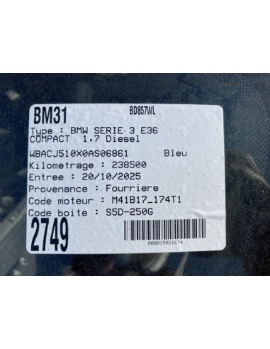 Fusee arriere gauche BMW SERIE 3 E36 COMPACT Diesel