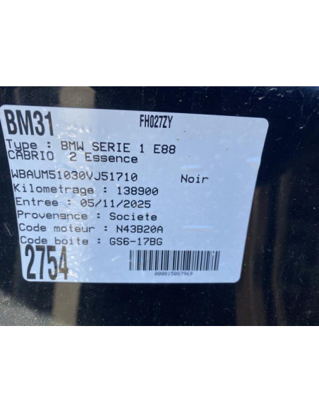 Aile avant droit BMW SERIE 1 E88 CABRIO Essence