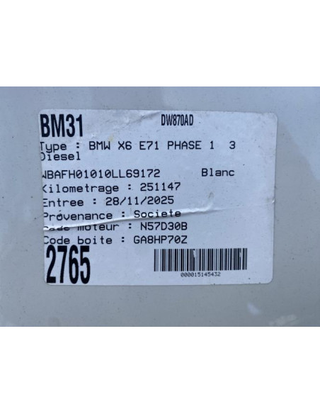 Selecteur boite de vitesse BMW X6 E71 PHASE 1 Diesel