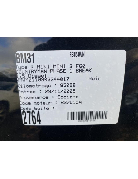 Air bag passager MINI MINI 3 F60 COUNTRYMAN PHASE 1 BREAK Diesel