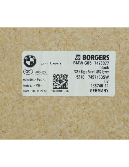 Siege avant gauche BMW X5 G05 PHASE 1 