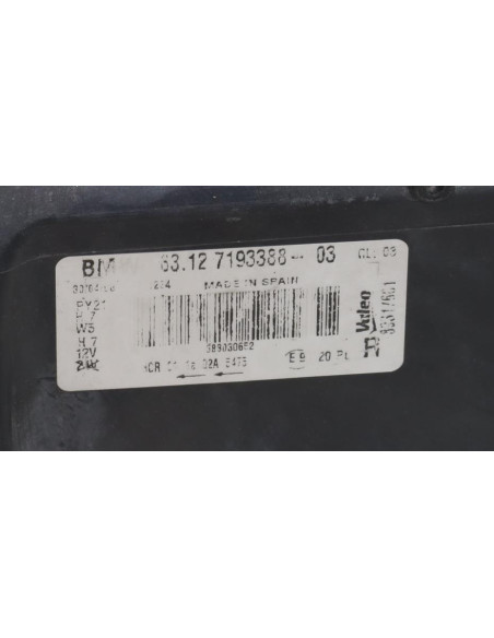 Optique avant principal droit (feux)(phare) BMW SERIE 1 E81 