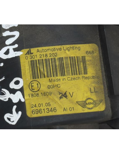 Optique avant principal droit (feux)(phare) MINI MINI 1 R50/R53 PHASE 1 Essence