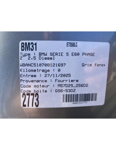 Capteur aide au stationnement BMW SERIE 5 E60 PHASE 2 Diesel