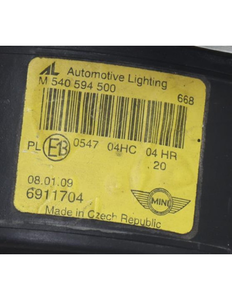 Optique avant principal droit (feux)(phare) MINI MINI 1 R50/R53 PHASE 1 