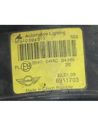 Optique avant principal gauche (feux)(phare) MINI MINI 1 R50/R53 PHASE 1 