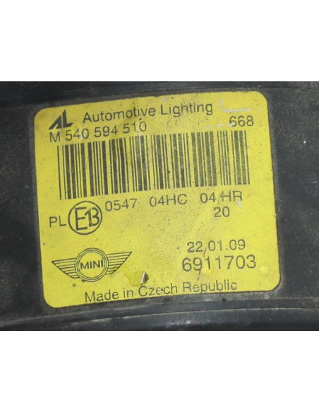 Optique avant principal gauche (feux)(phare) MINI MINI 1 R50/R53 PHASE 1 