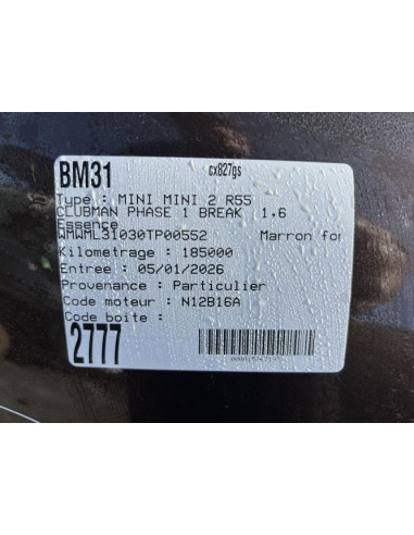 Bras essuie glace arrière droit MINI MINI 2 R55 CLUBMAN PHASE 1 BREAK Essence