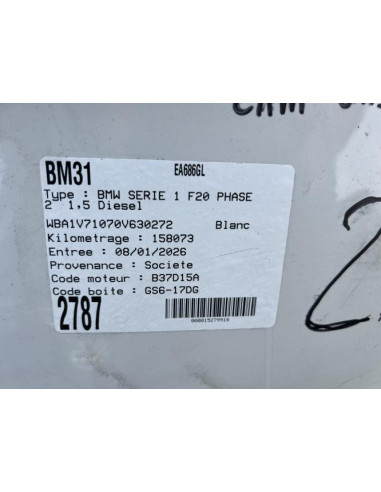 Verin de capot BMW SERIE 1 F20 PHASE 2 Diesel