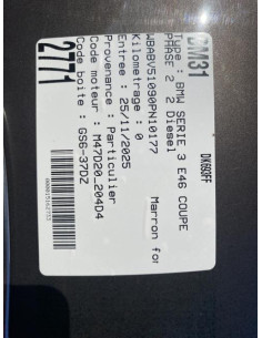 Moteur BMW SERIE 3 E46 COUPE PHASE 2 Diesel 2