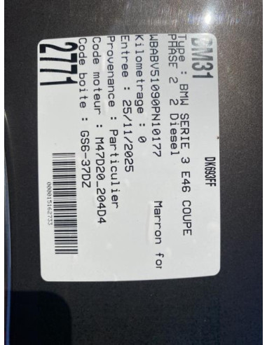 Boite de vitesses BMW SERIE 3 E46 COUPE PHASE 2 Diesel