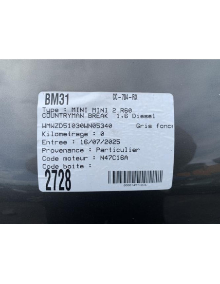 Rampe injection MINI MINI 2 R60 COUNTRYMAN BREAK Diesel